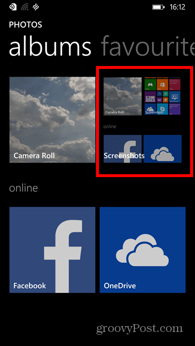 Alba snímků obrazovky Windows Phone 8.1