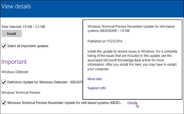 Oprava Microsoft Release (KB3019269) pro Windows 10 Build 9879