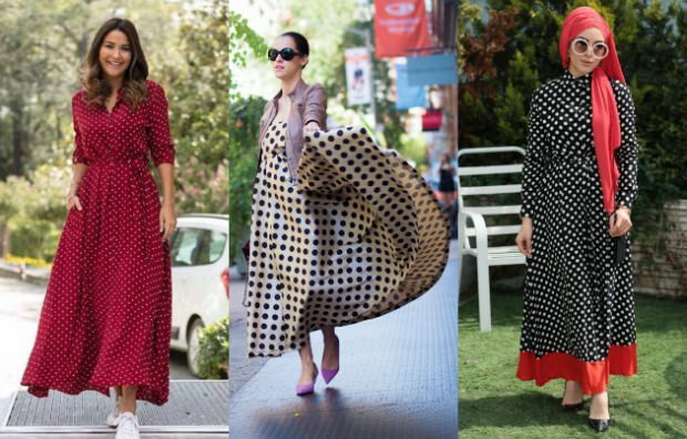 Polka dot print dress fashion