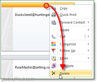 Smazat nebo smazat neuložené kontakty v aplikaci Outlook 2007 2007
