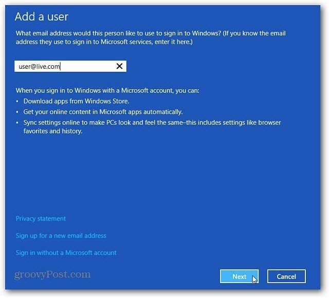 Jak přidat a spravovat nové uživatele v systému Windows 8