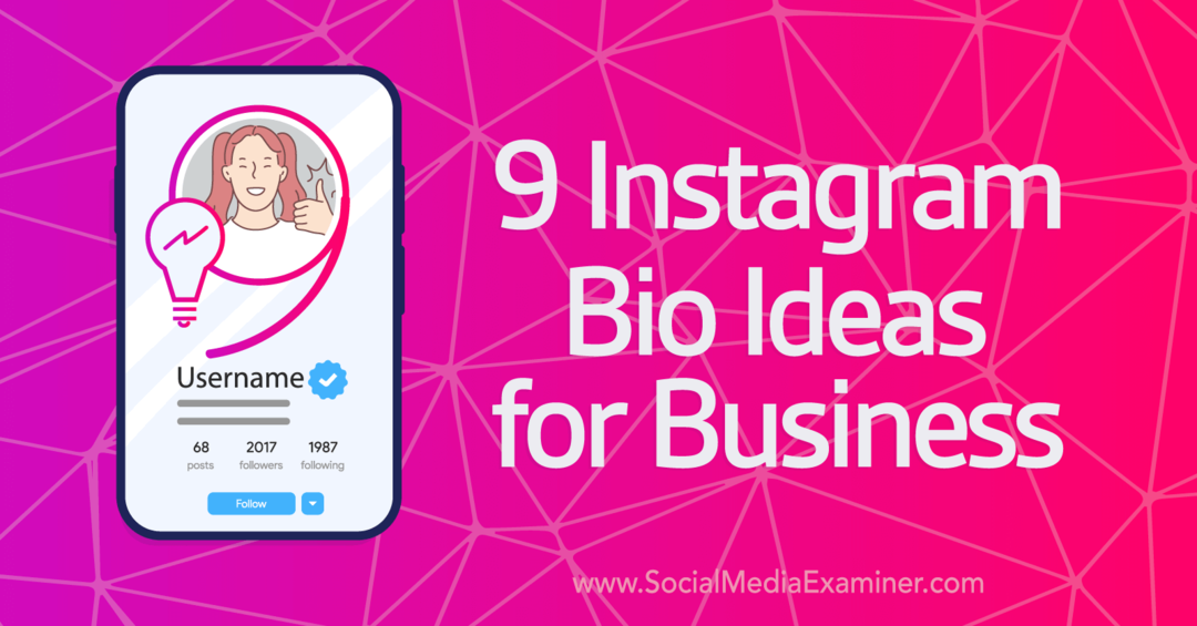 9 instagramových bio nápadů pro podnikatele a průzkumníka sociálních sítí