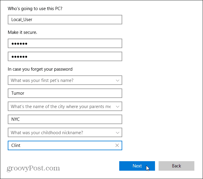 Místní informace o uživateli Windows 11