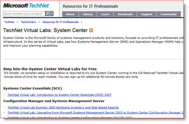Virtuální laboratoře Microsoft TechNet