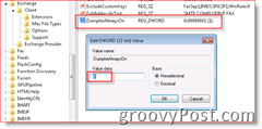 Editor registru systému Windows umožňující obnovení e-mailu v Inboxu pro Outlook 2007