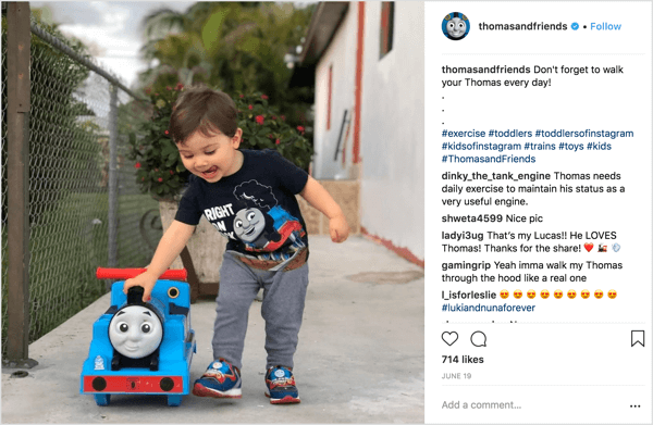 Thomas & Friends sdílí fotografie zaslané rodiči dětí pomocí zboží značky.