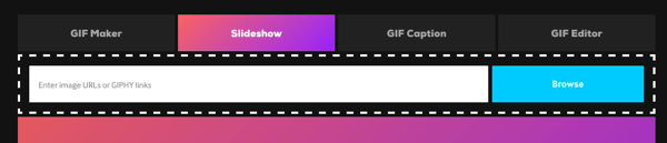 Kliknutím na možnost Prezentace vytvoříte ze série obrázků GIF.