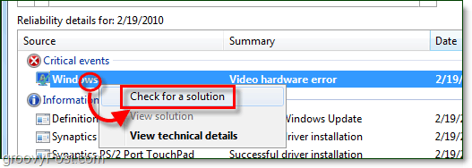 zkontrolovat Windows 7 řešení problémů