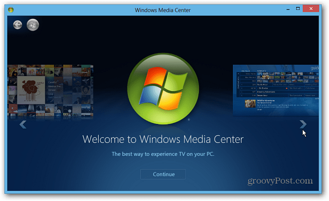 Spusťte aplikaci Windows Media Center