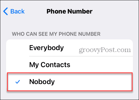 Nikdo nevidí telefonní číslo v telegramu na iPhone