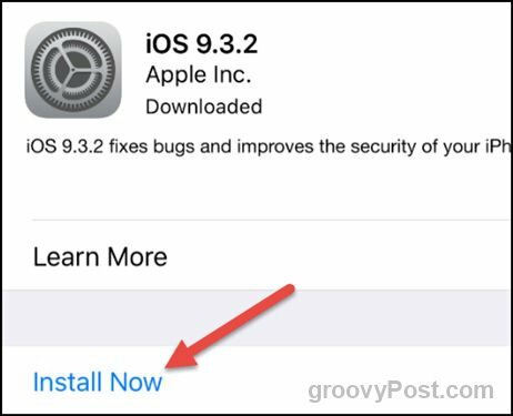 instalace Apple ios 9.3.2