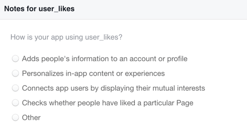 Vysvětlete, jak budete používat data, která se vám líbí na Facebooku.