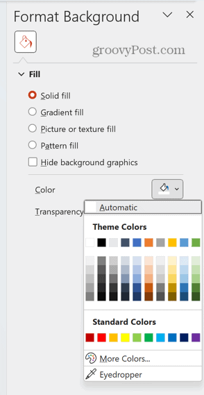 powerpoint vyberte barvu pozadí