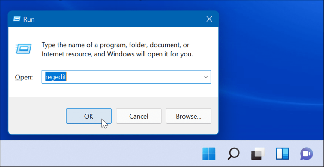 regedit Spusťte Windows 11