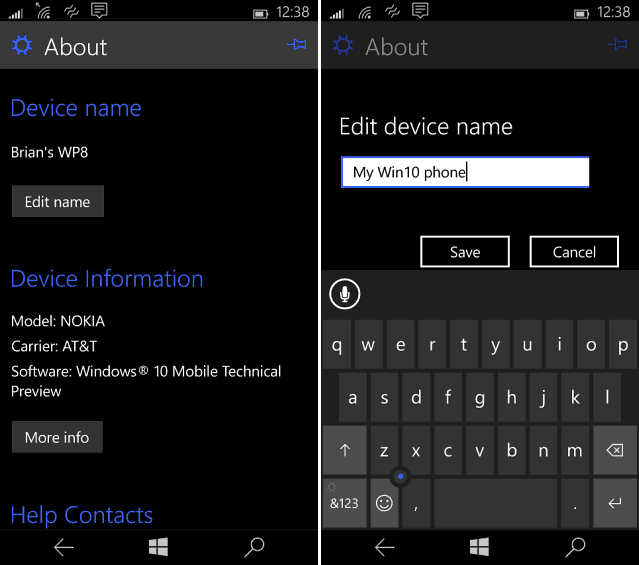 Změnit Windows Phone Name