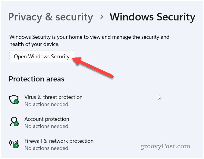Spusťte Windows Security v systému Windows 11