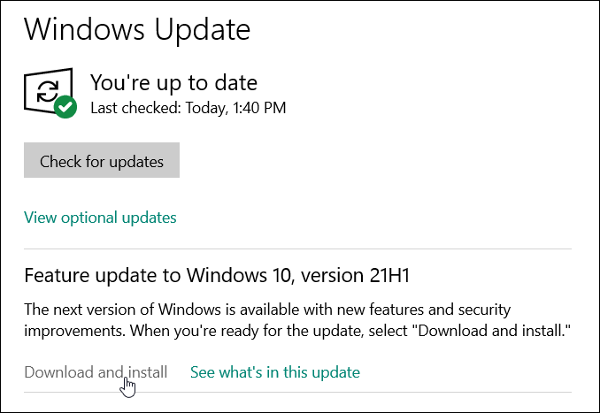 Stahování a instalace služby Windows Update