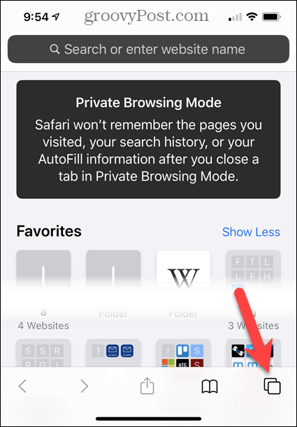 Režim soukromého prohlížení v Safari na iOS