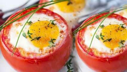Jak vyrobit plněná rajčata s vejcem? Plněná rajčata s vejci na snídani recept