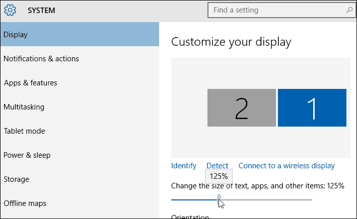 Nastavení velikosti textu Windows 10