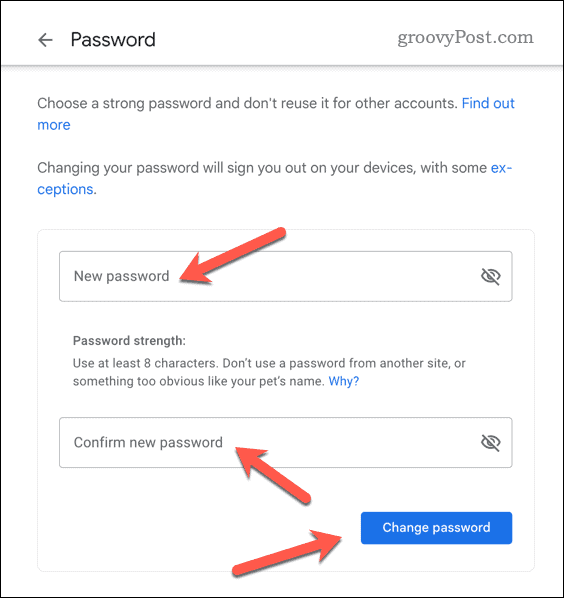 Nastavte nové heslo Gmailu