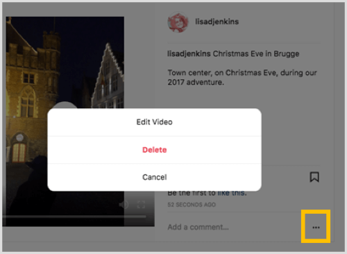Klepněte na tlačítko se třemi tečkami a v rozevírací nabídce vyberte možnost Upravit video.