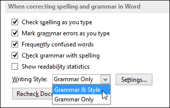 slovo 2013 nakonfigurujte gramatiku a styl rozevíracího seznamu