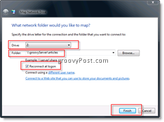 Mapujte síťovou jednotku v systému Windows Vista a Server 2008 z Průzkumníka Windows