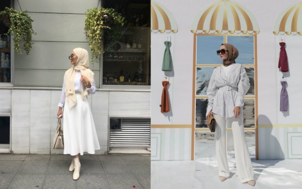 bílé šaty hidžáb