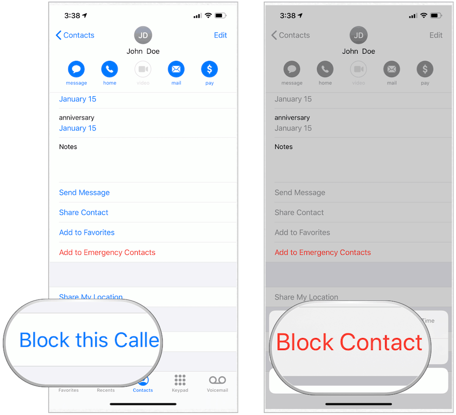 Zablokovat kontakt