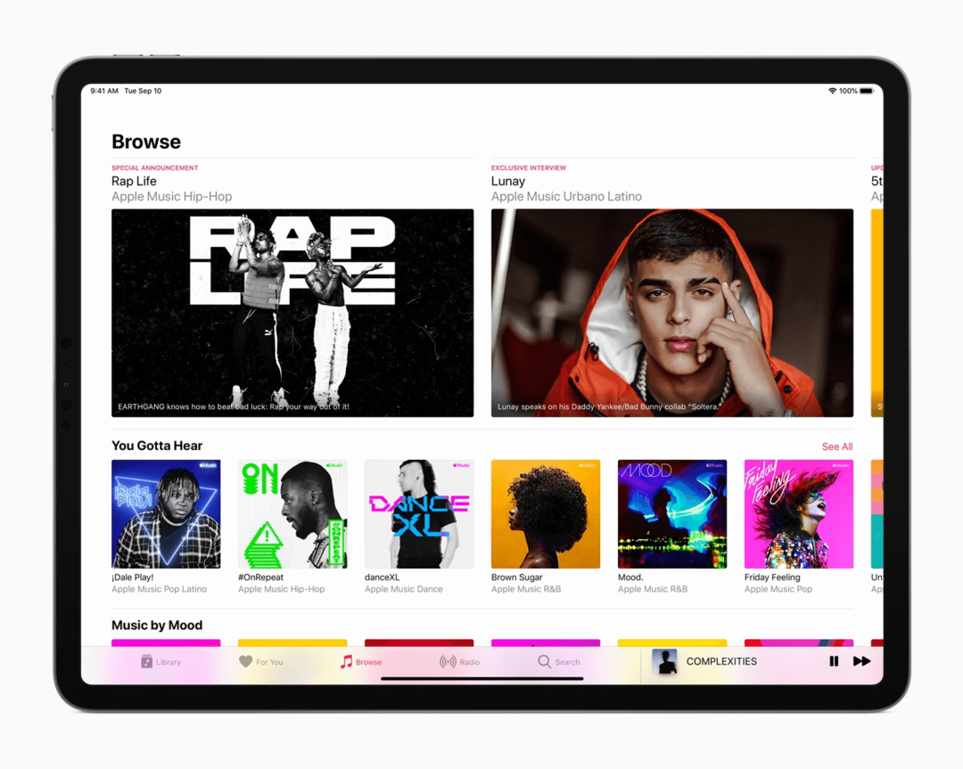 Hudba Apple na iPadu