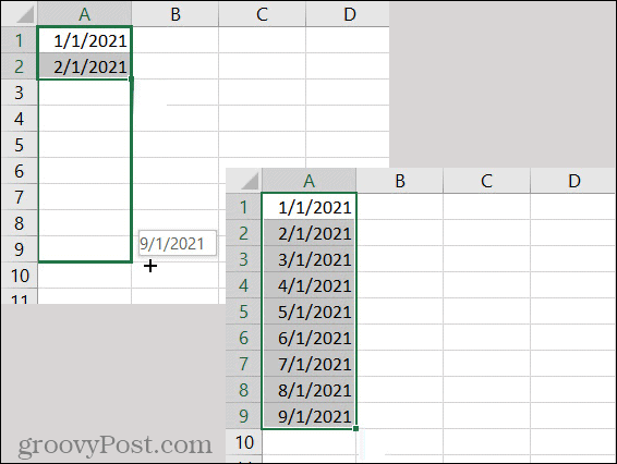 Vzor data automatického vyplňování aplikace Excel