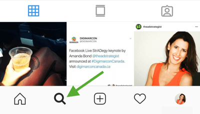 Jak strategicky rozšířit svůj Instagram po kroku 8, vyhledání příslušných hashtagů, přejděte na kartu Instagram Search & Explore