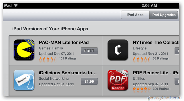 Verze iPad aplikací pro iPhone