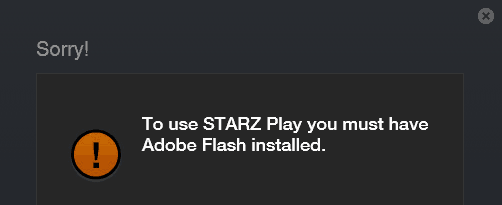Chybová zpráva Flash