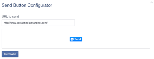 tlačítko pro odeslání facebooku nastaveno na adresu URL