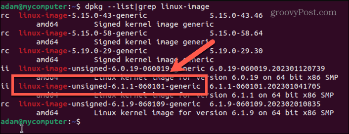 název obrázku jádra ubuntu