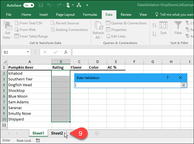 Jak vytvořit rozevírací seznamy pomocí ověření dat v aplikaci Microsoft Excel