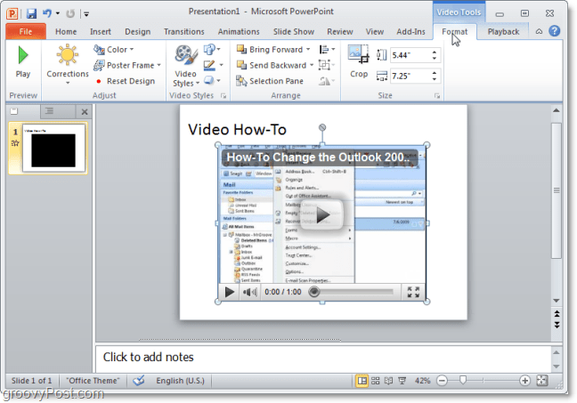 video v aplikaci PowerPoint 2010 z youtube