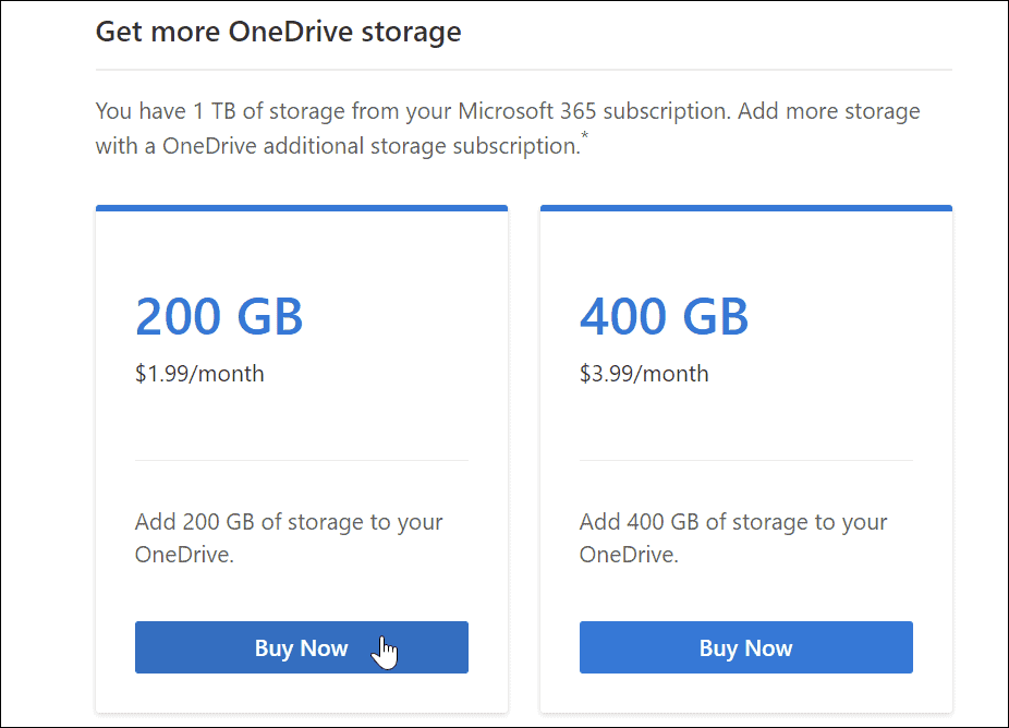 získat více úložiště OneDrive