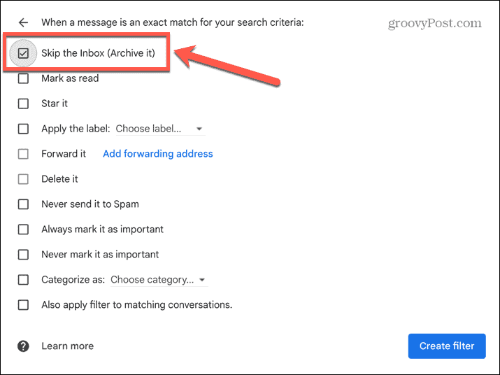 gmail přeskočit doručenou poštu
