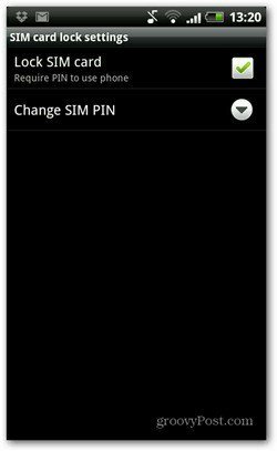 Android PIN kód zakázán