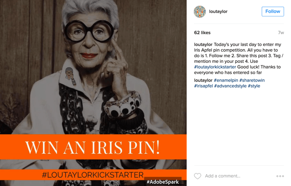 V soutěži hashtagů na Instagramu požádejte uživatele, aby spolu s hashtagem vaší kampaně zveřejnili fotografii.