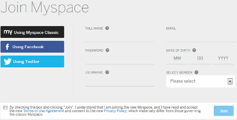 Nové nastavení profilu Myspace