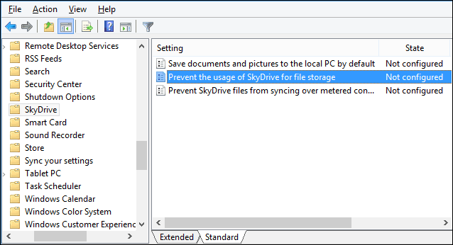 Jak skrýt nebo zakázat SkyDrive / OneDrive v systému Windows 8.1