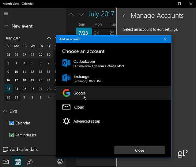 Spravujte svůj Kalendář Google pomocí aplikace Cortana ve Windows 10