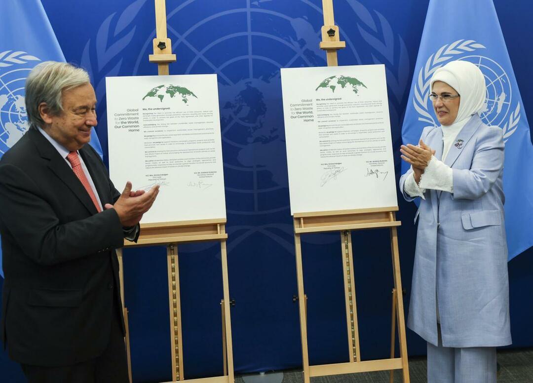 Emine Erdoğan se v rámci projektu zero waste setkala s generálním tajemníkem OSN