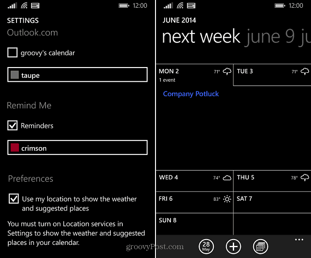 Kalendář Windows Phone 81