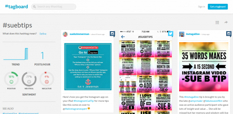 Pomocí služby Tagboard můžete nárokovat a kontrolovat své jedinečné hashtagy na Instagramu. 