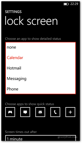 Windows Phone 8 přizpůsobuje podrobný stav aplikace obrazovky zámku